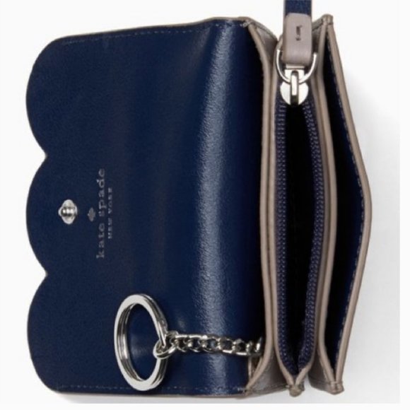 Kate Spade Magnolia Street Piper Small Wallet mauve cityscape/navy nwot - Picture 3 of 4